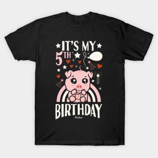 It's My 5th Birthday Pig T-Shirt